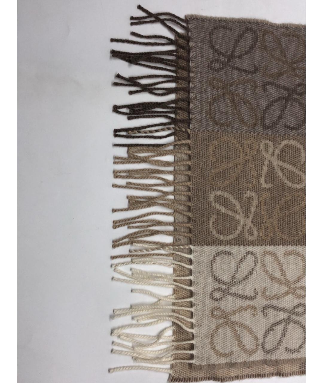LOEWE Бежевый кашемировый шарф, фото 8