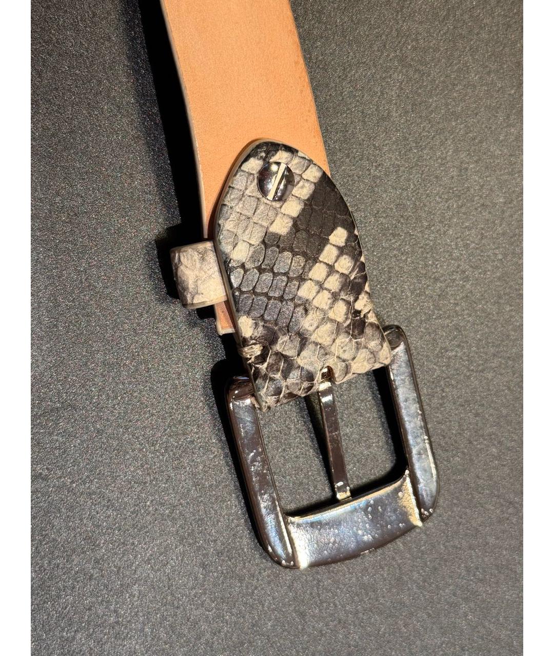 MAISON MARGIELA Бежевый кожаный ремень, фото 4