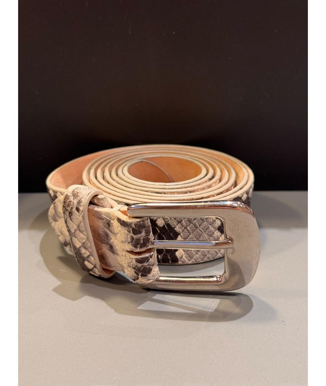 MAISON MARGIELA Бежевый кожаный ремень, фото 6