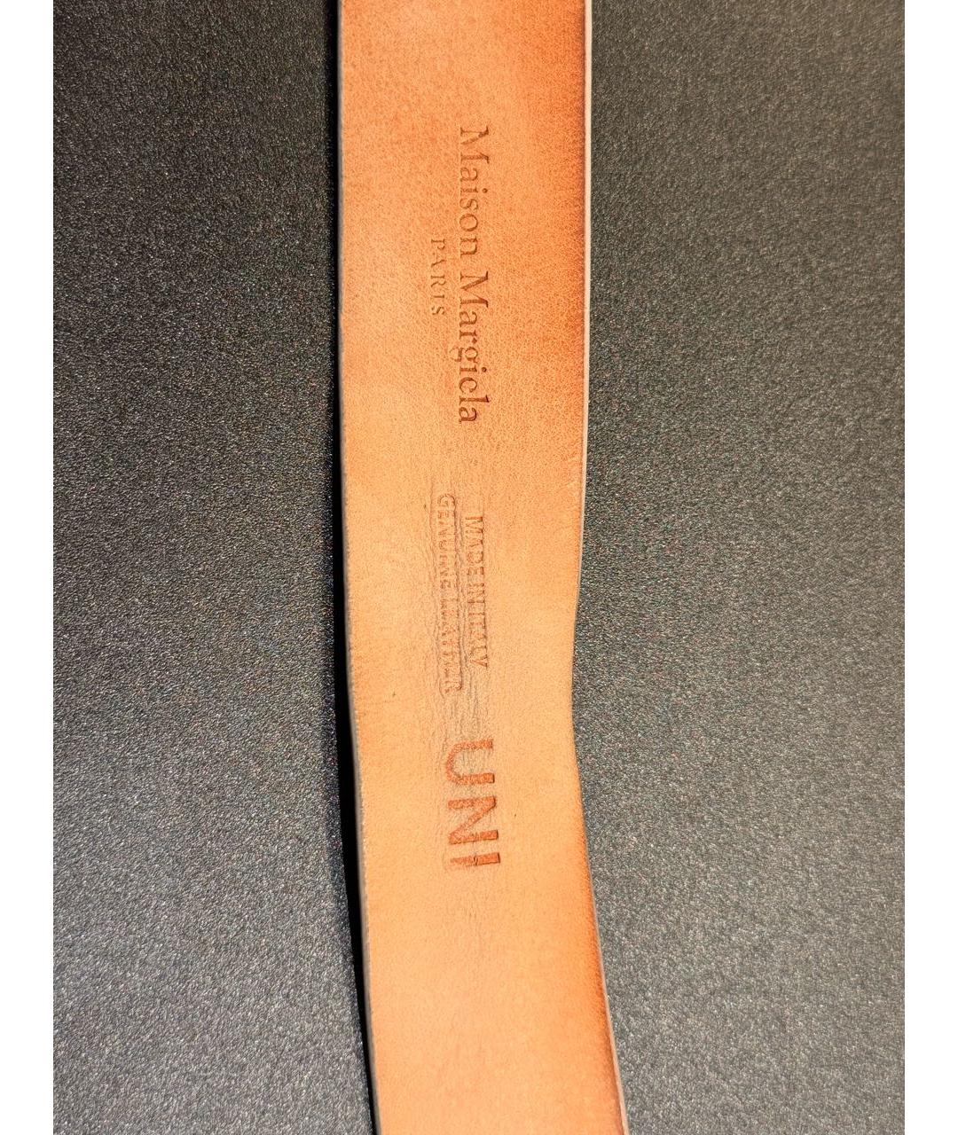 MAISON MARGIELA Бежевый кожаный ремень, фото 3