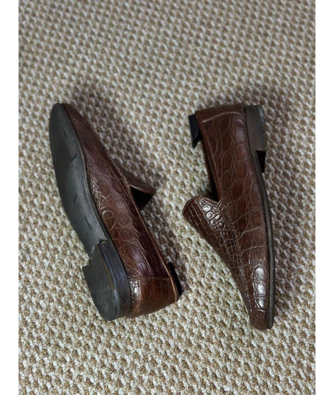 BRIONI Коричневые лоферы из экзотической кожи, фото 7