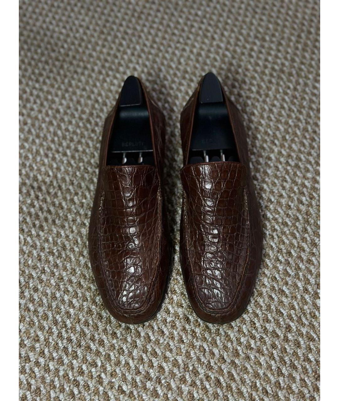 BRIONI Коричневые лоферы из экзотической кожи, фото 4