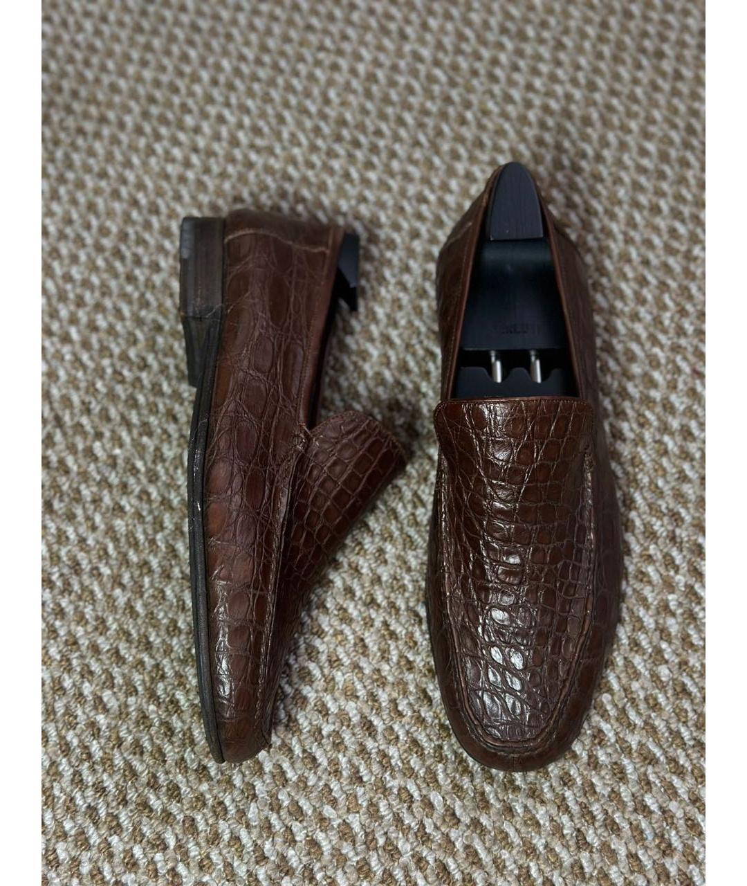 BRIONI Коричневые лоферы из экзотической кожи, фото 2