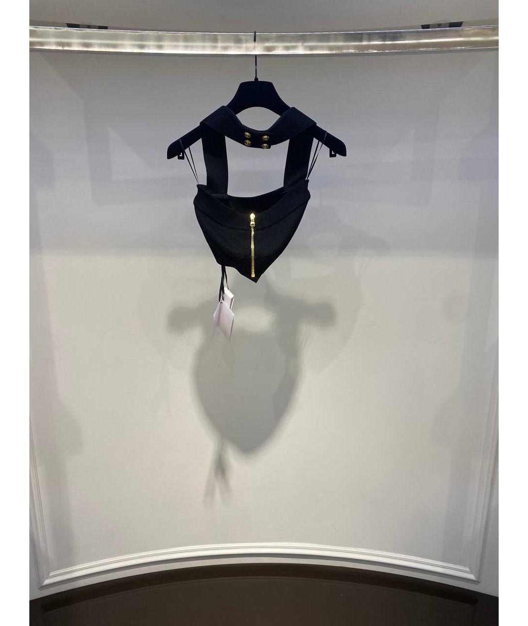 BALMAIN Черная вискозная майка, фото 2