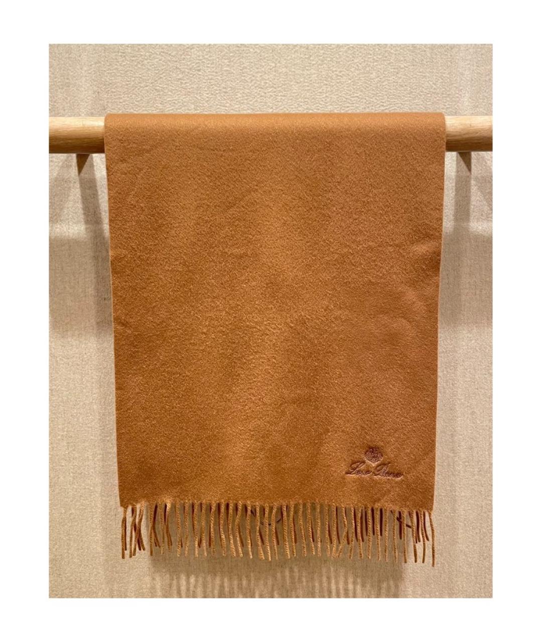 LORO PIANA Коричневый кашемировый шарф, фото 3