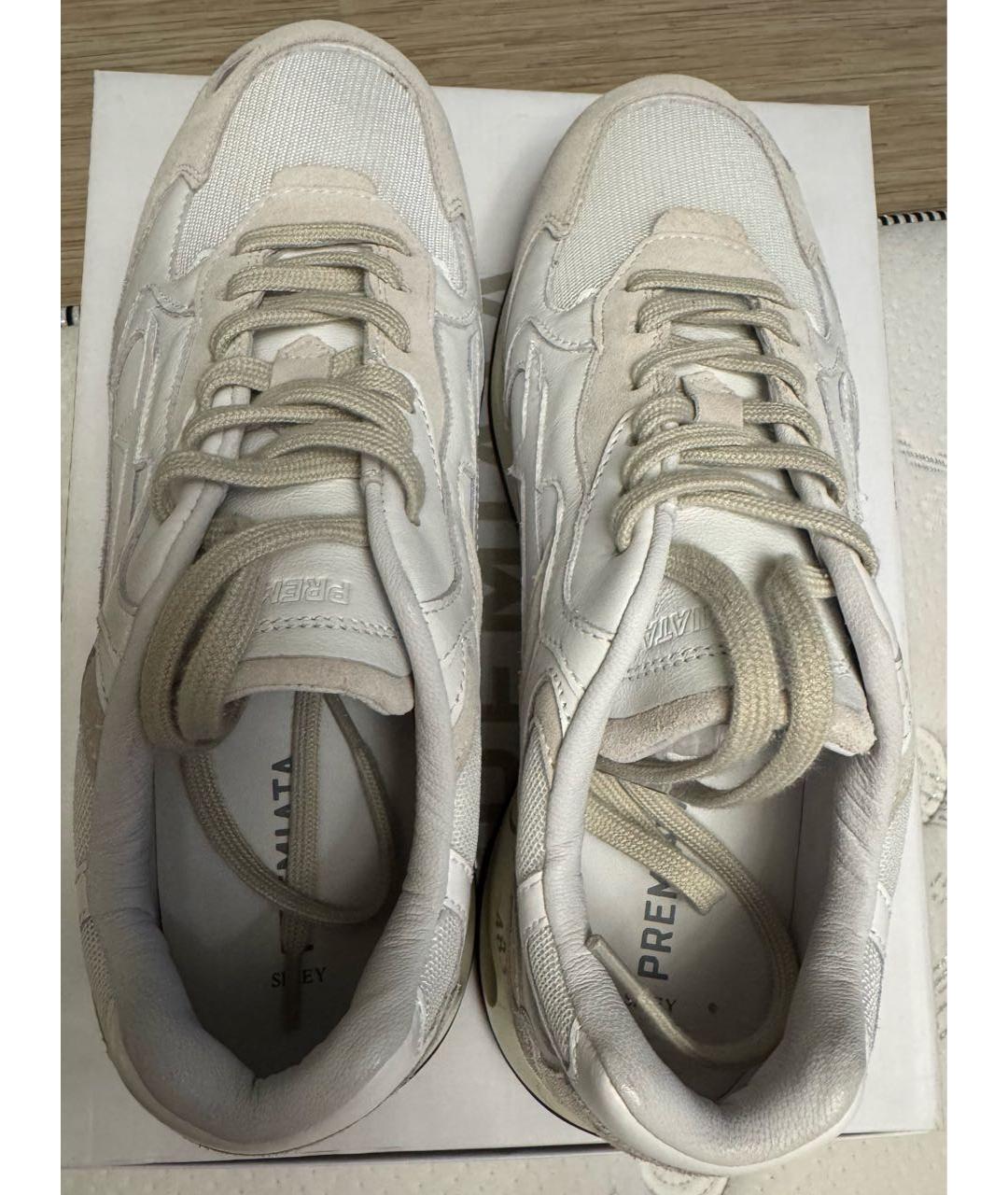 PREMIATA Бежевые кожаные кроссовки, фото 3