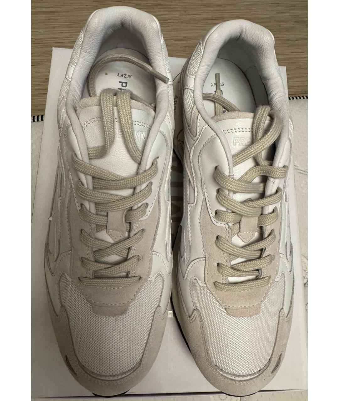 PREMIATA Бежевые кожаные кроссовки, фото 2