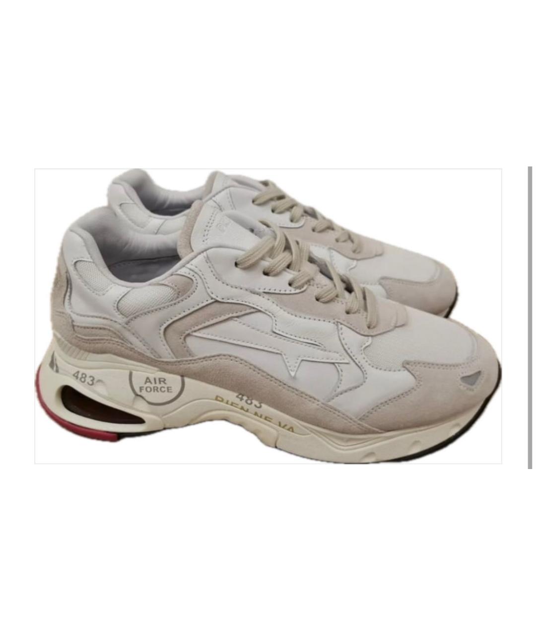 PREMIATA Бежевые кожаные кроссовки, фото 5