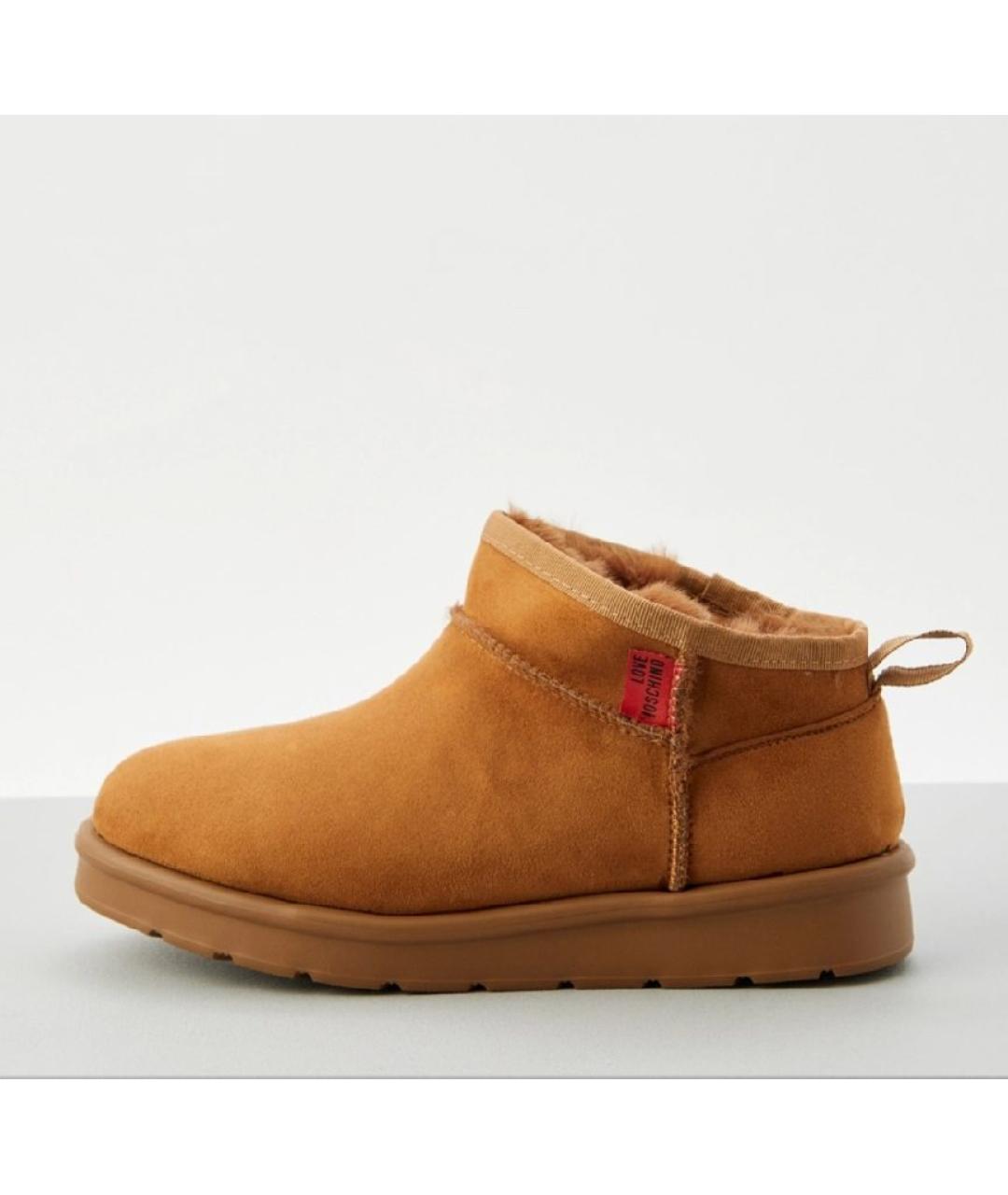 LOVE MOSCHINO Коричневые замшевые полусапоги, фото 4