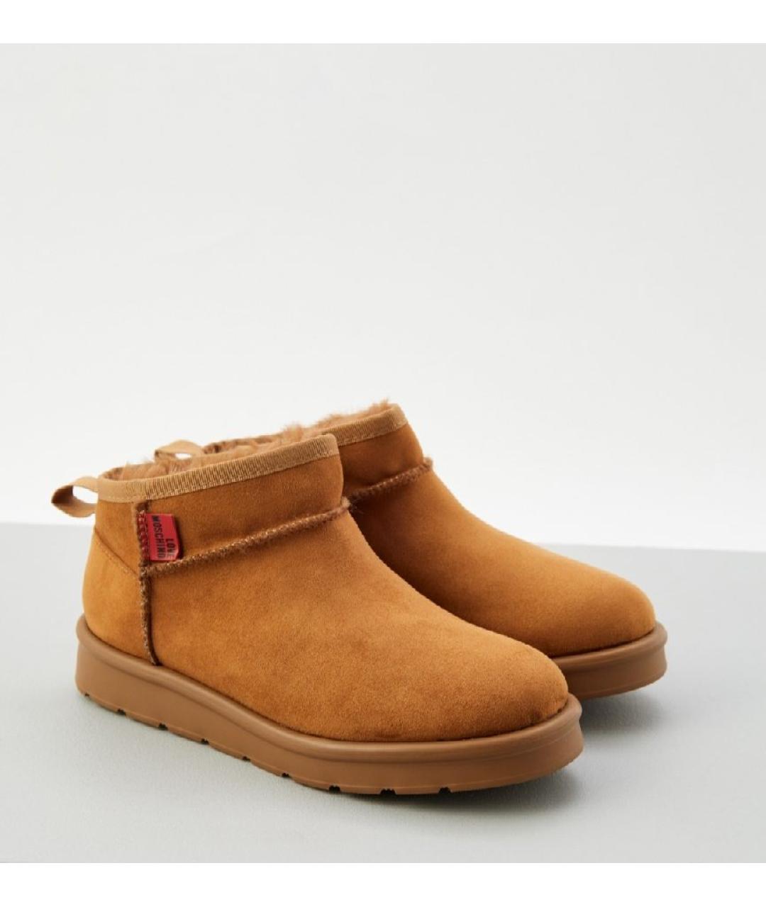 LOVE MOSCHINO Коричневые замшевые полусапоги, фото 3