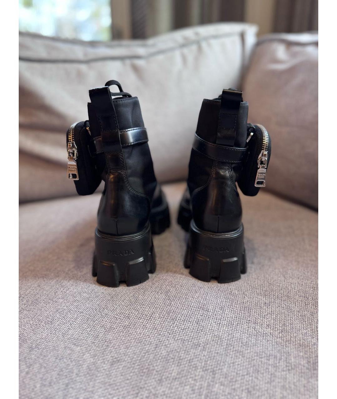 PRADA Черные кожаные ботинки, фото 4