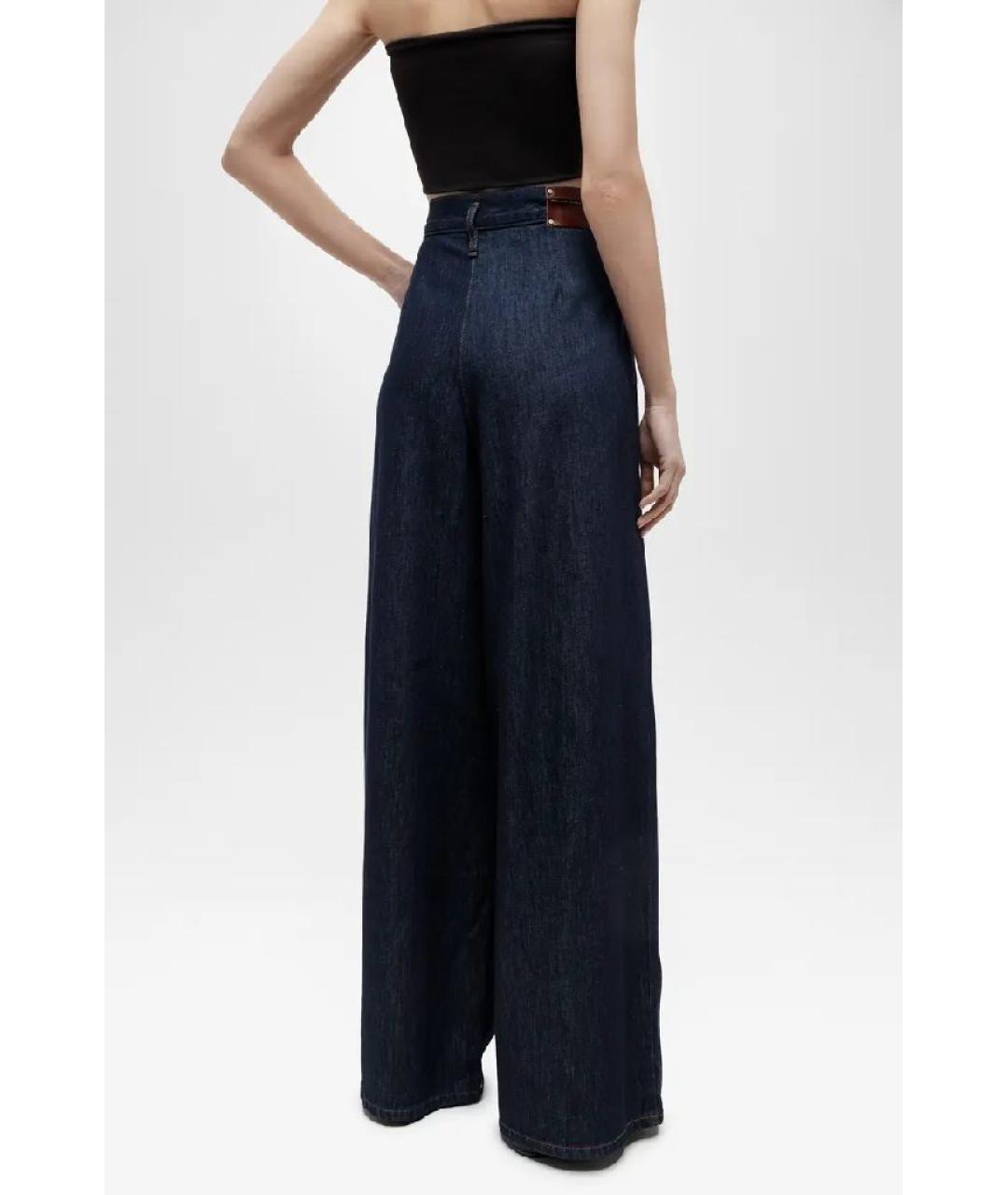 DRIES VAN NOTEN Темно-синие хлопковые джинсы клеш, фото 2