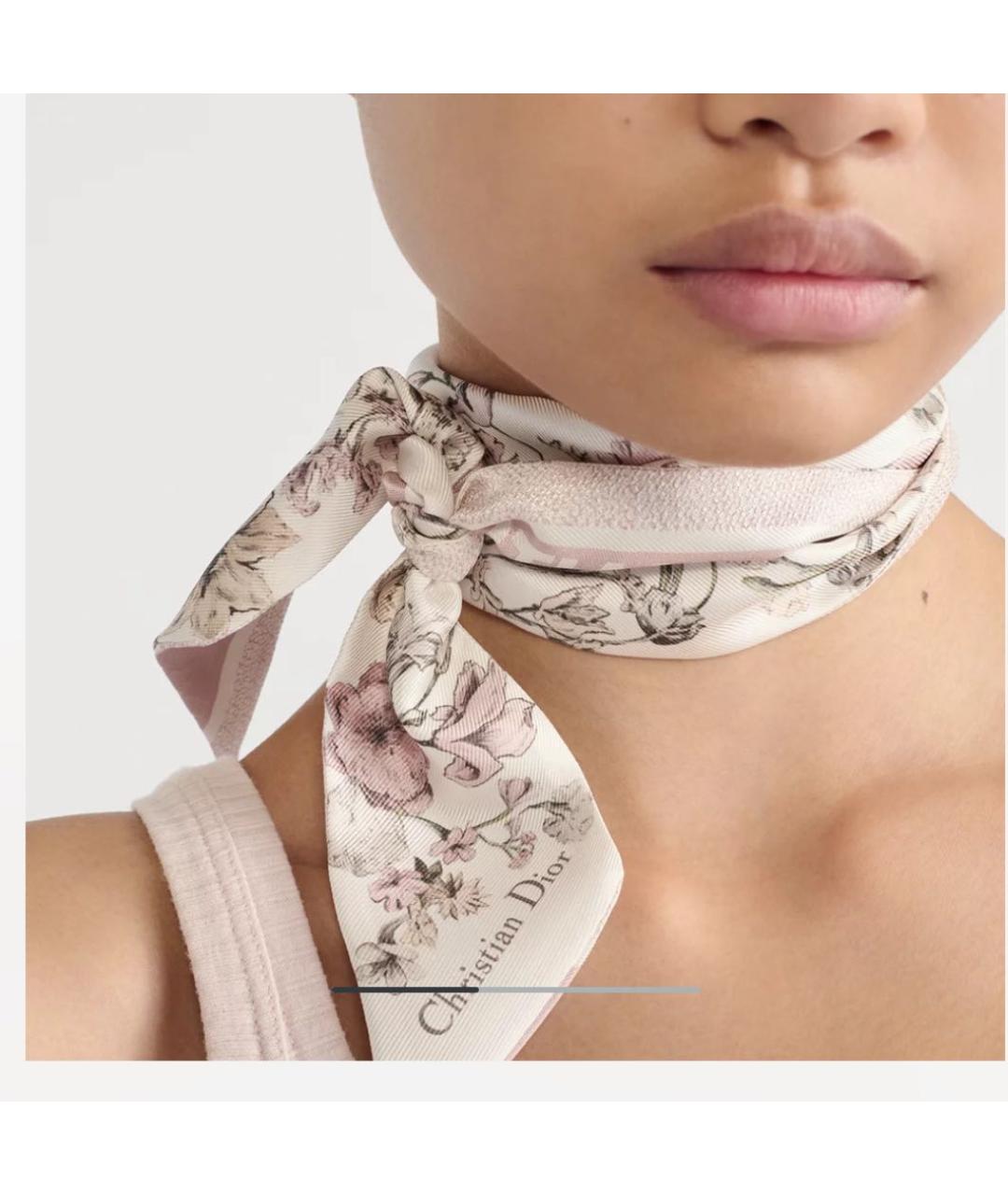 CHRISTIAN DIOR Мульти шелковый шарф, фото 5