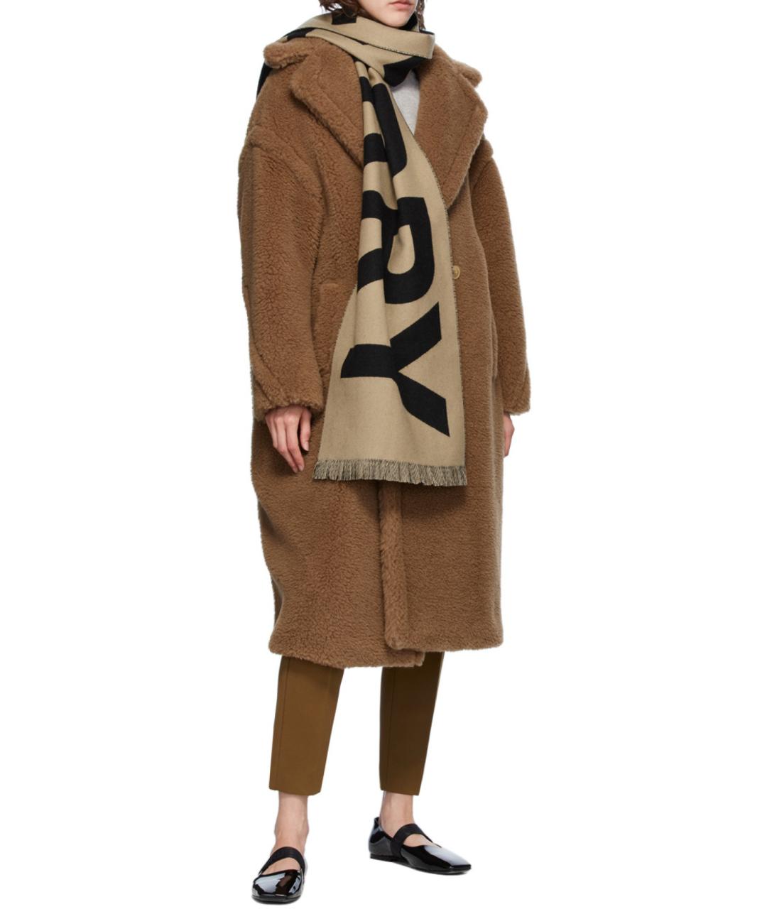 BURBERRY Черный шерстяной шарф, фото 3