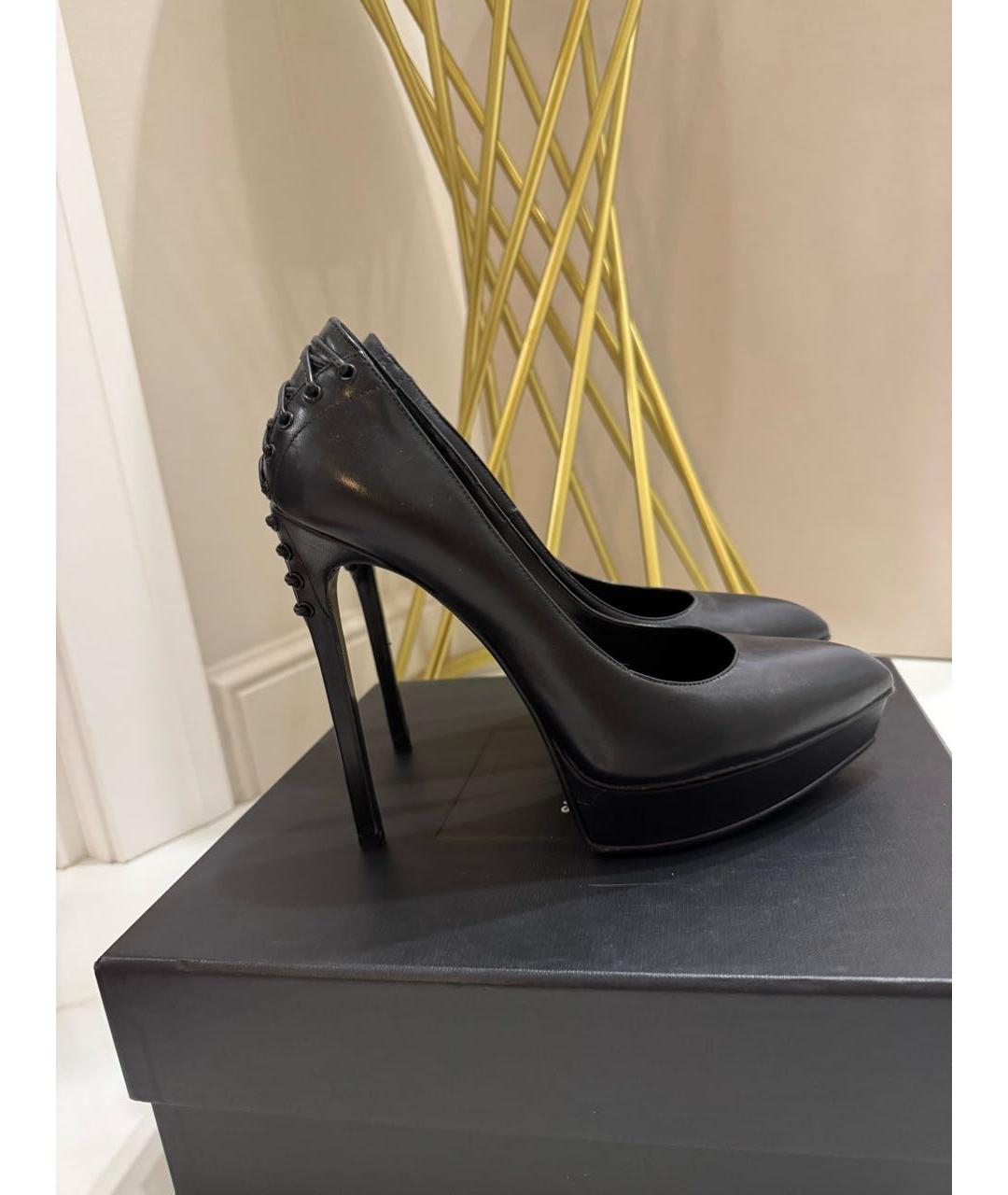 SAINT LAURENT Черные кожаные туфли, фото 8