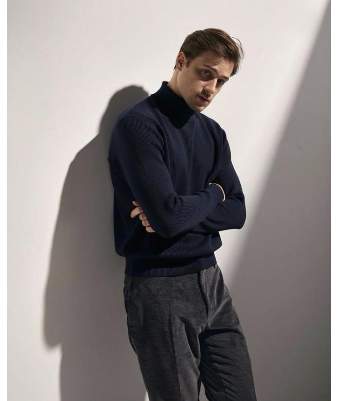 ERMENEGILDO ZEGNA XXX Темно-синий шерстяной джемпер / свитер, фото 2