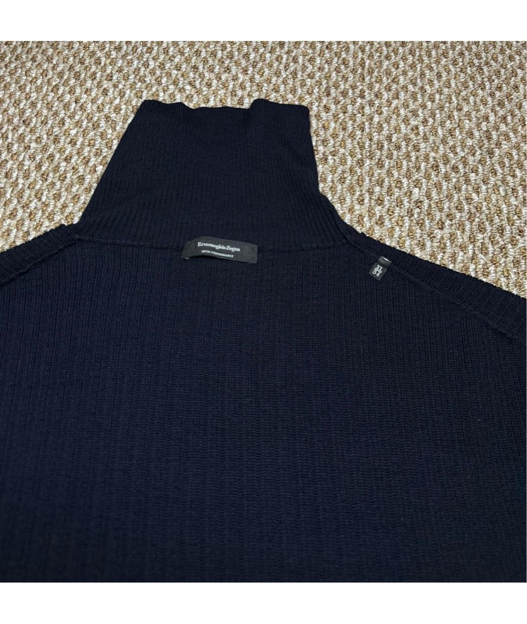 ERMENEGILDO ZEGNA XXX Темно-синий шерстяной джемпер / свитер, фото 8