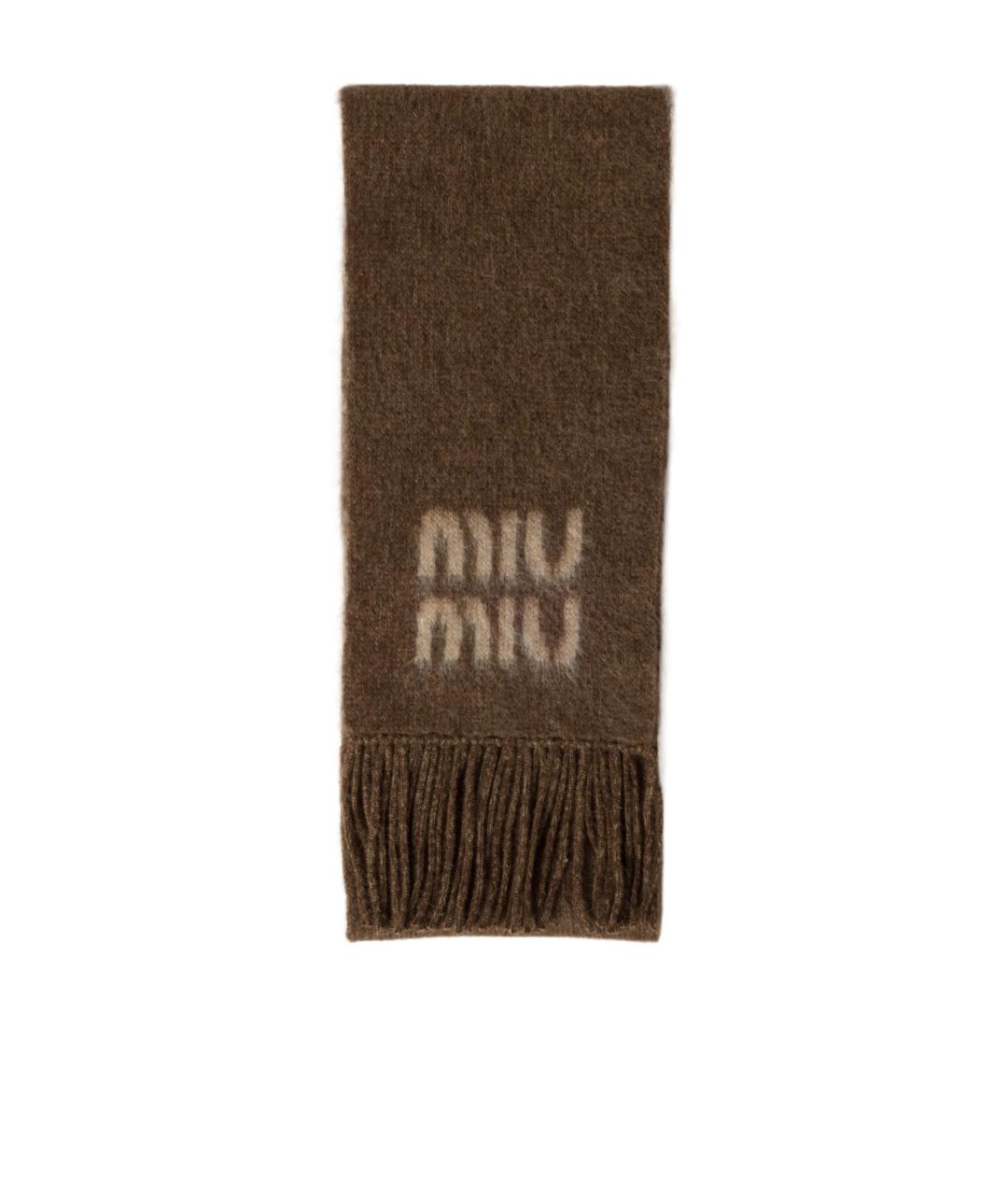 MIU MIU Коричневый шарф, фото 1