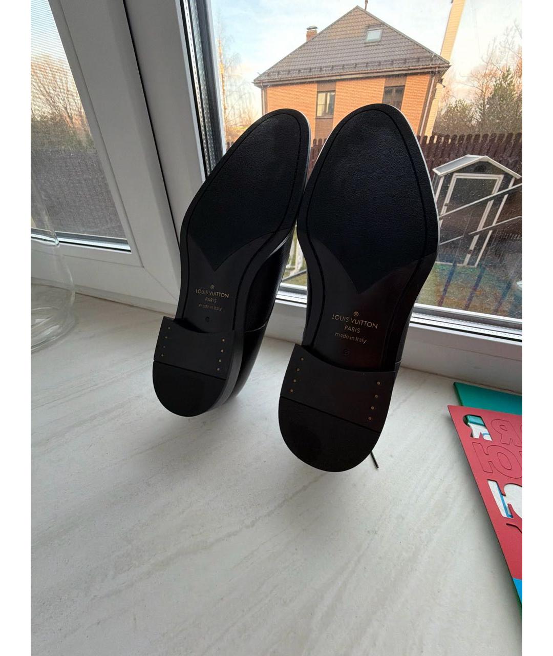 LOUIS VUITTON Черные кожаные туфли, фото 5