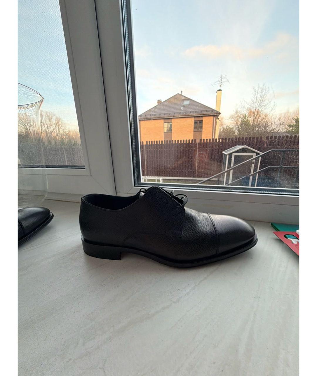 LOUIS VUITTON Черные кожаные туфли, фото 7