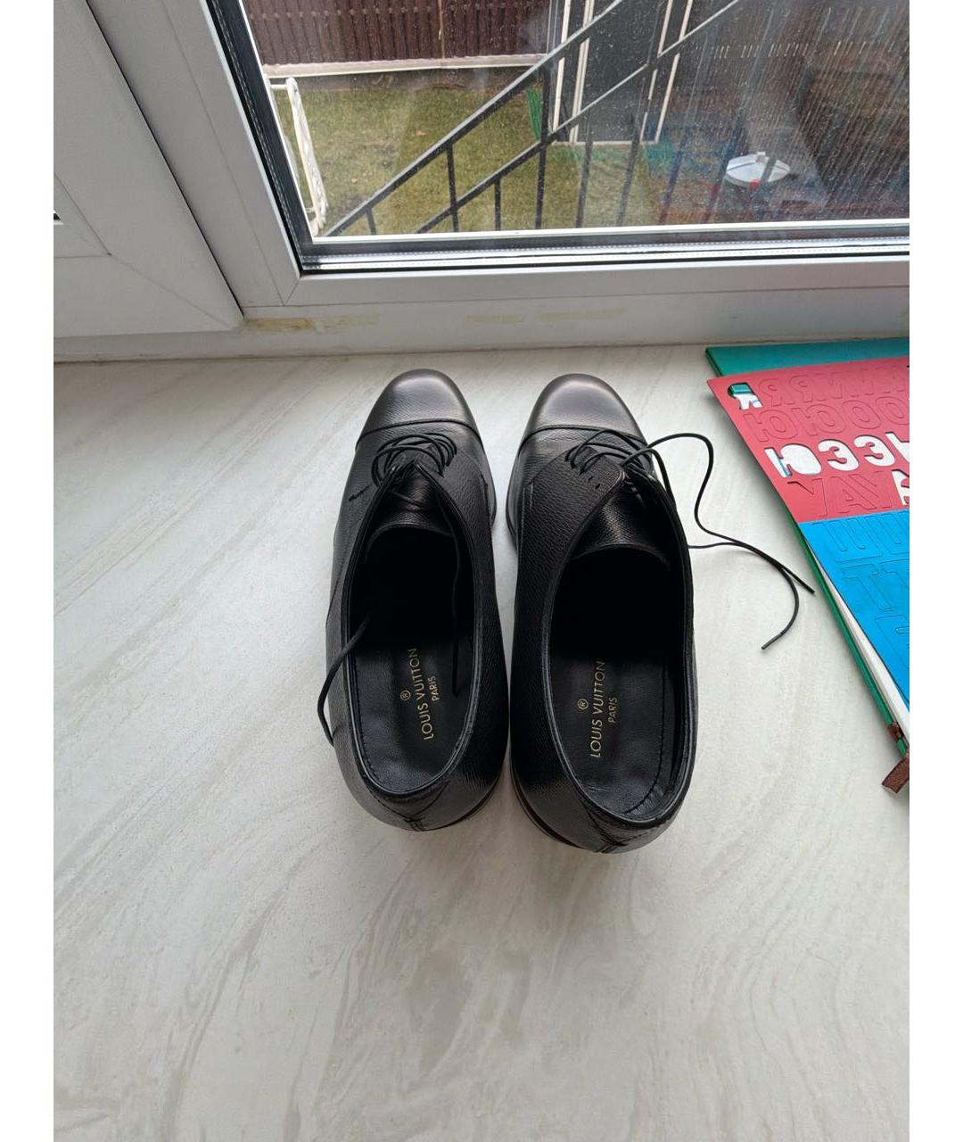 LOUIS VUITTON Черные кожаные туфли, фото 2