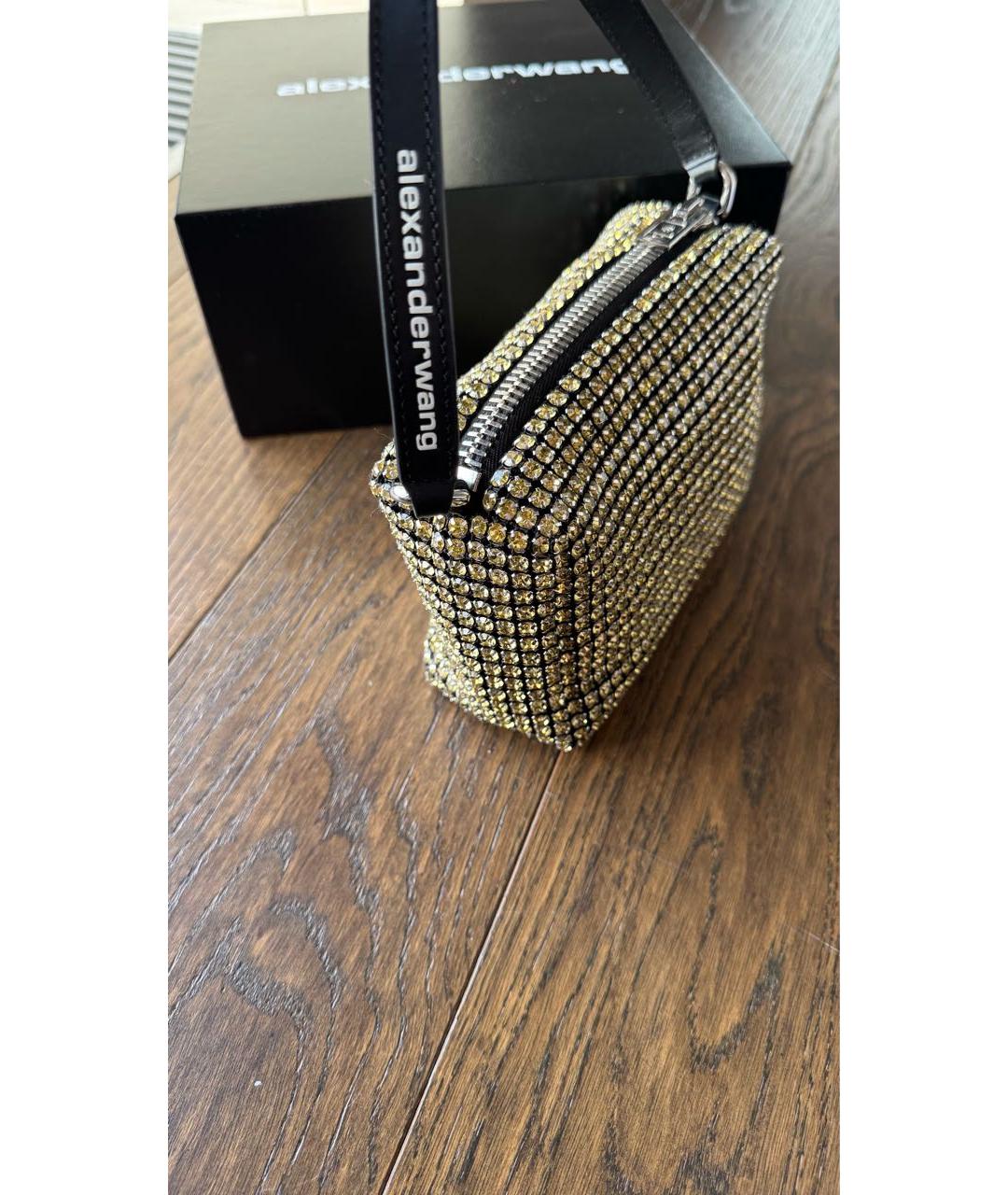 ALEXANDER WANG Золотая тканевая сумка с короткими ручками, фото 2