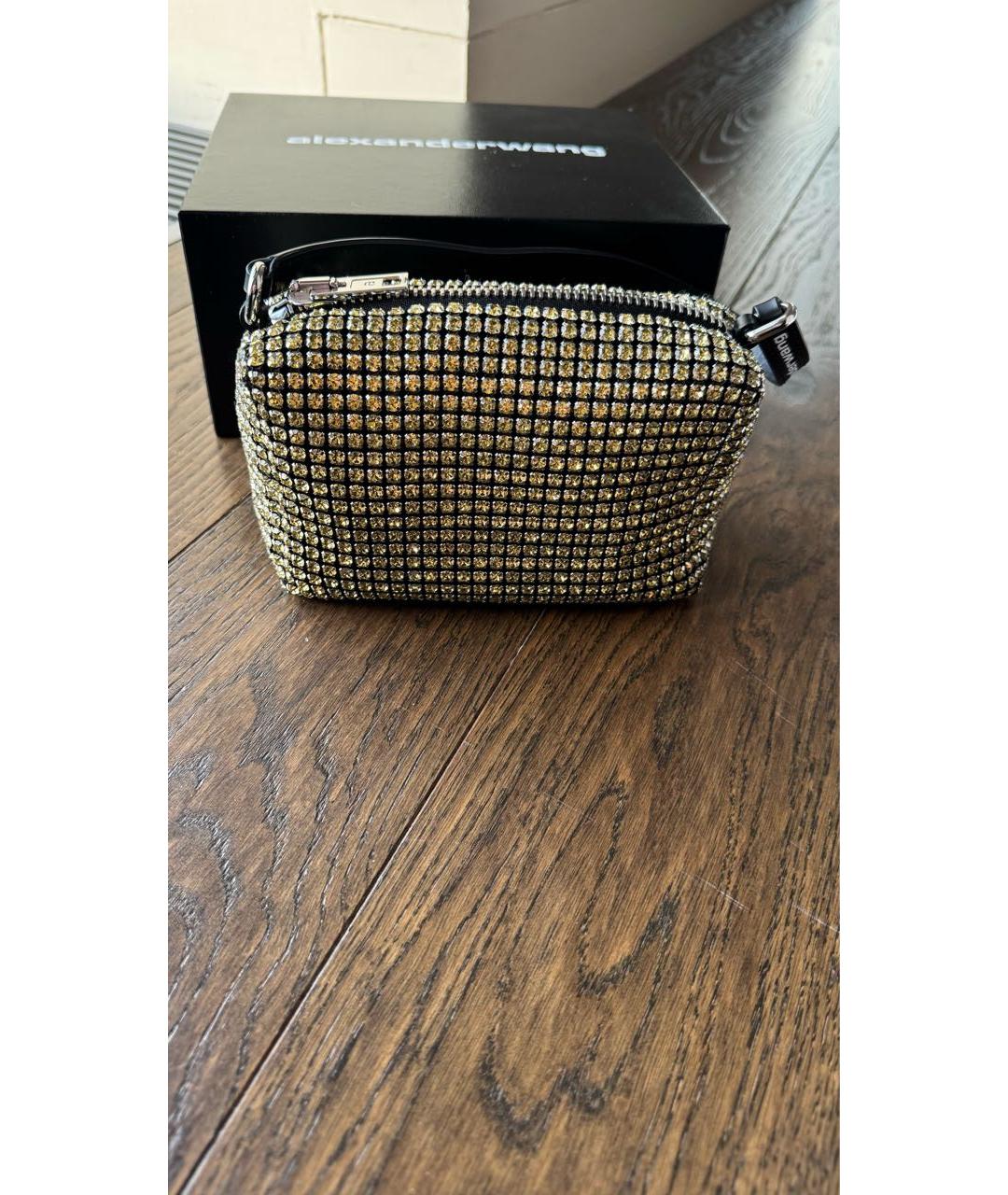 ALEXANDER WANG Золотая тканевая сумка с короткими ручками, фото 3