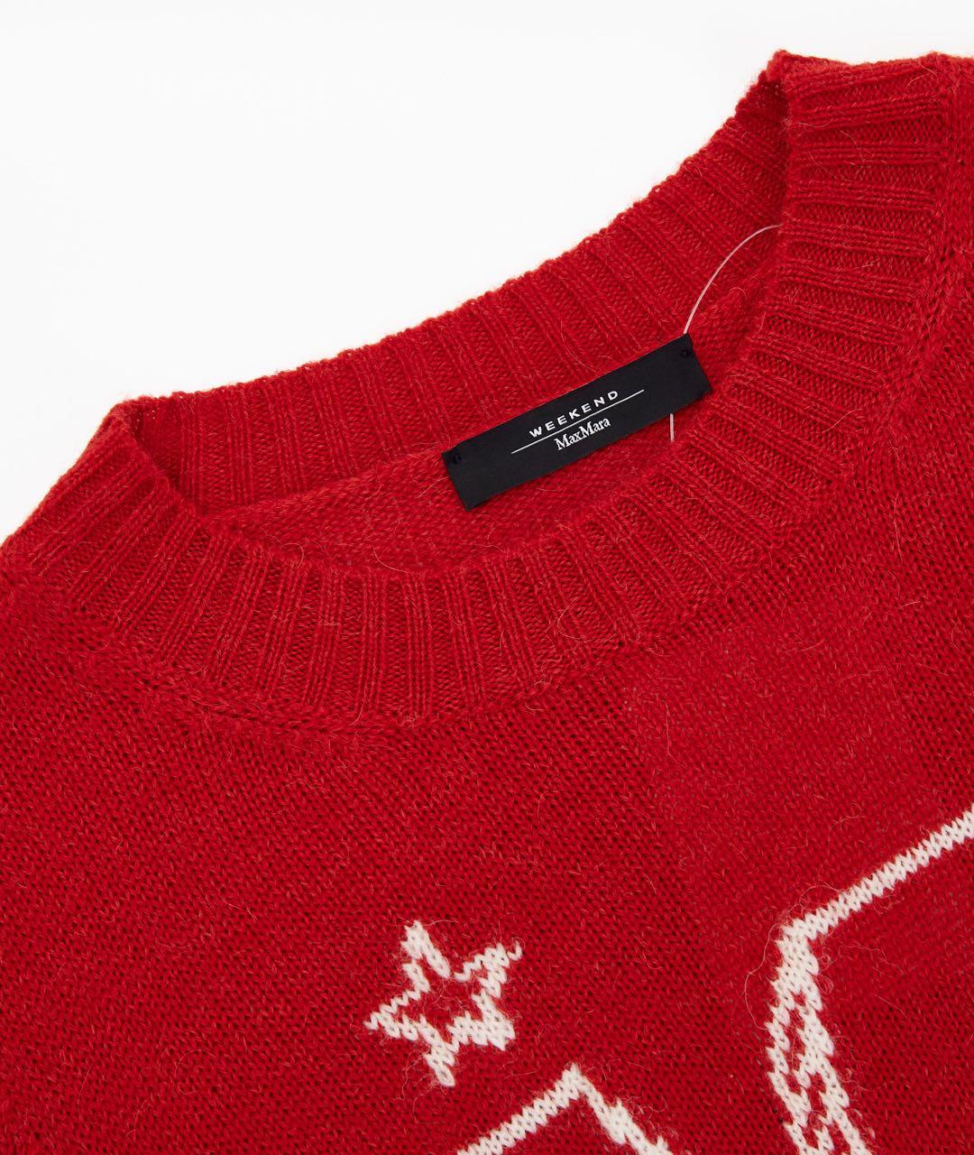 WEEKEND MAX MARA Красный шерстяной джемпер / свитер, фото 3