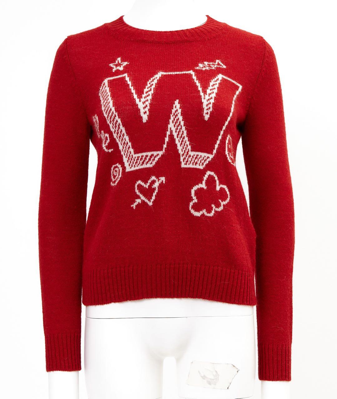 WEEKEND MAX MARA Красный шерстяной джемпер / свитер, фото 7