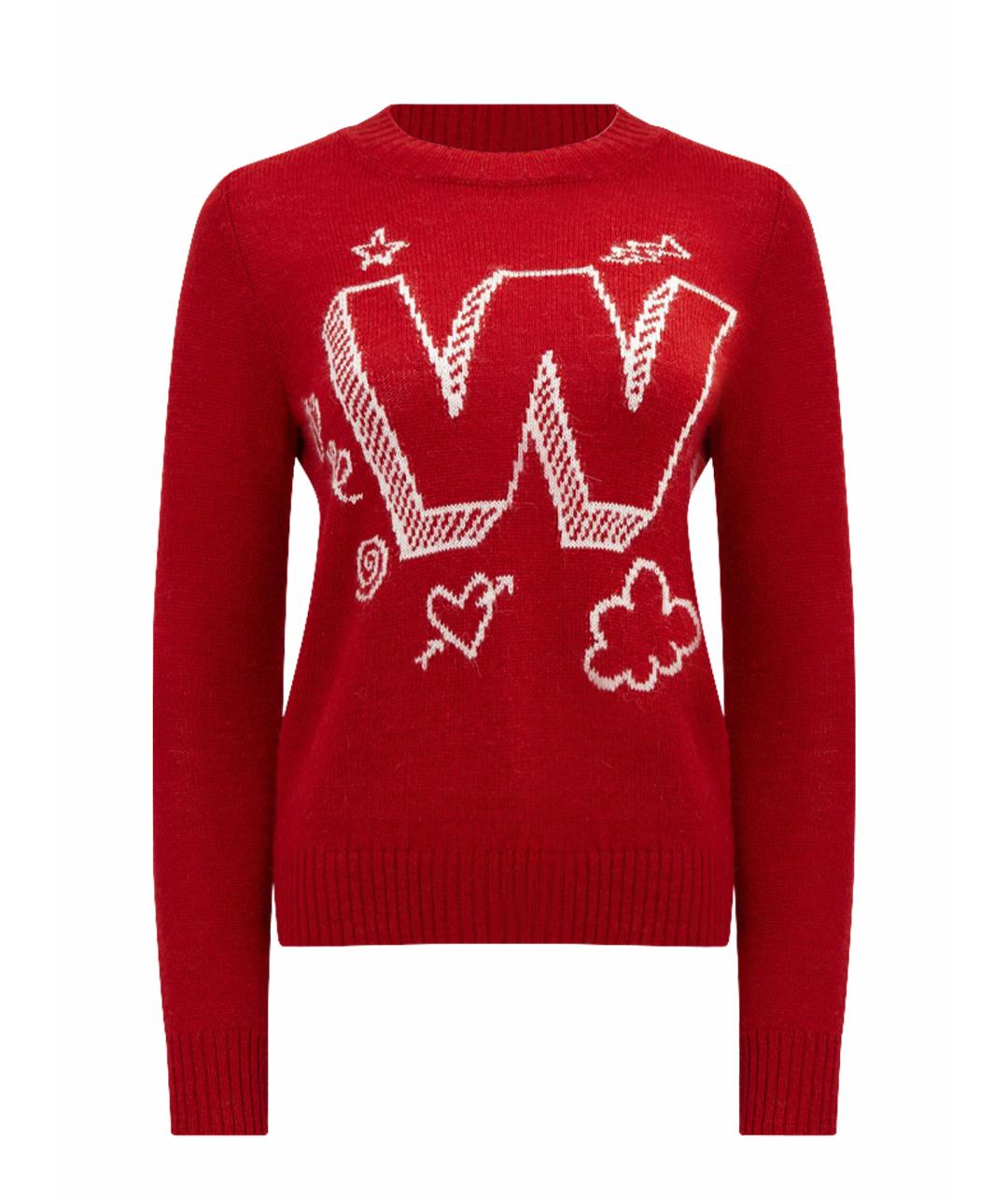 WEEKEND MAX MARA Красный шерстяной джемпер / свитер, фото 1