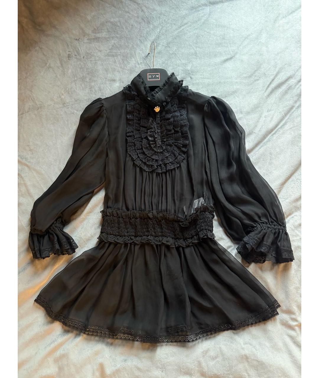 DOLCE&GABBANA Черная шелковая блузы, фото 2