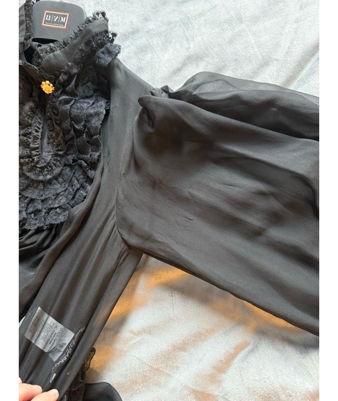 DOLCE&GABBANA Черная шелковая блузы, фото 8