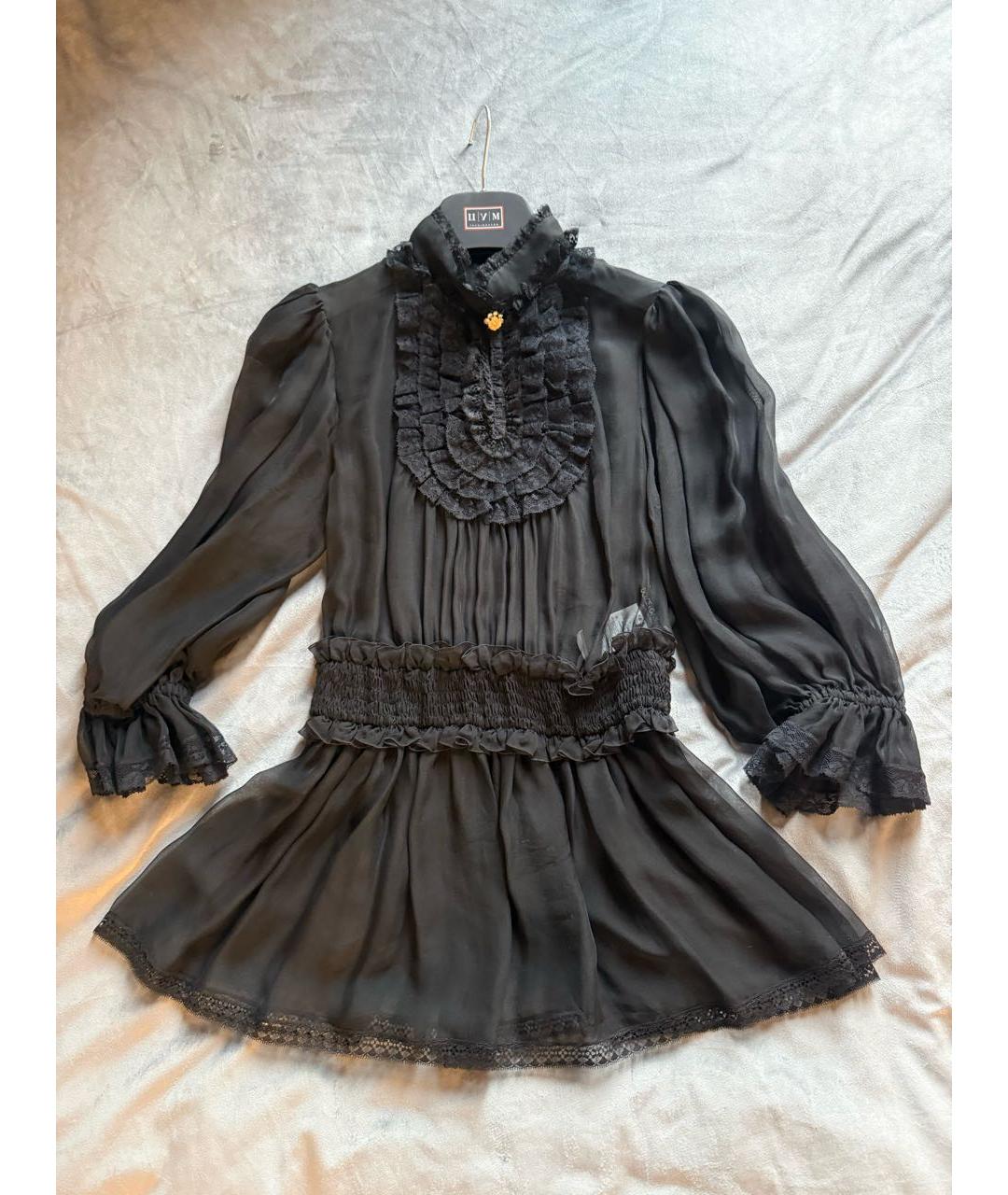 DOLCE&GABBANA Черная шелковая блузы, фото 4