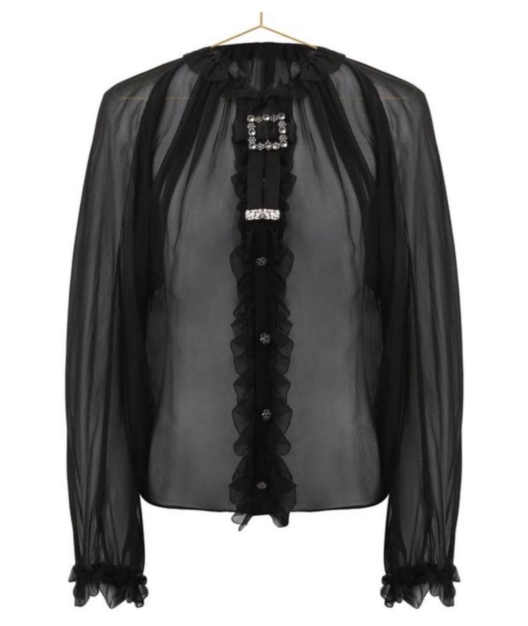 DOLCE&GABBANA Черная шелковая блузы, фото 3