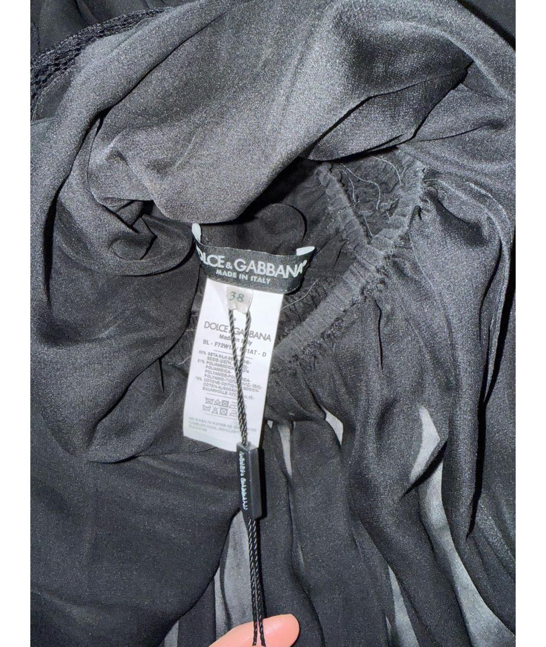 DOLCE&GABBANA Черная шелковая блузы, фото 7