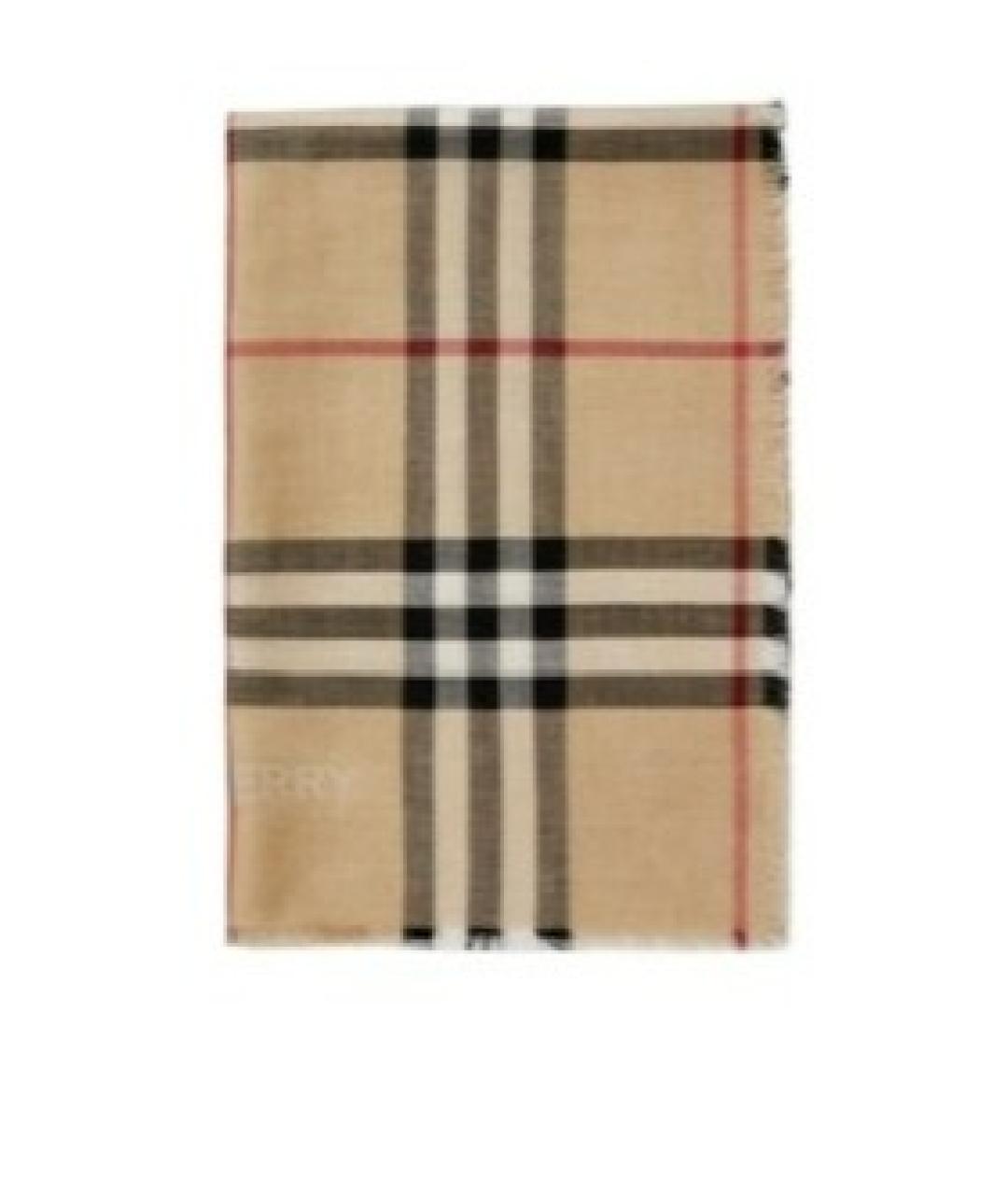 BURBERRY Бежевый шерстяной шарф, фото 1