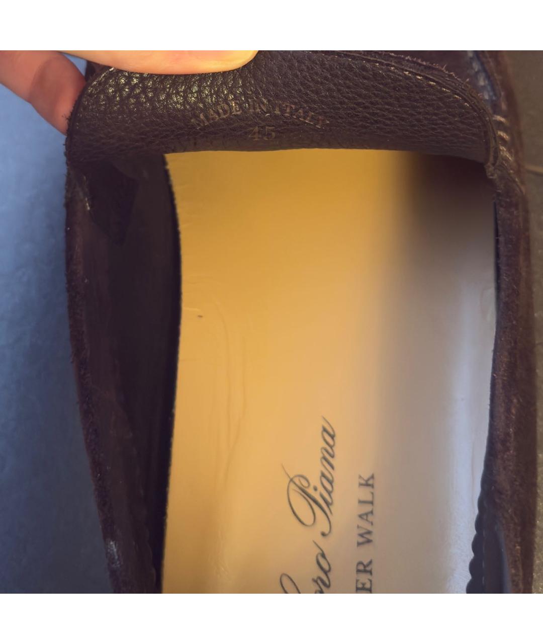 LORO PIANA Коричневые замшевые лоферы, фото 4