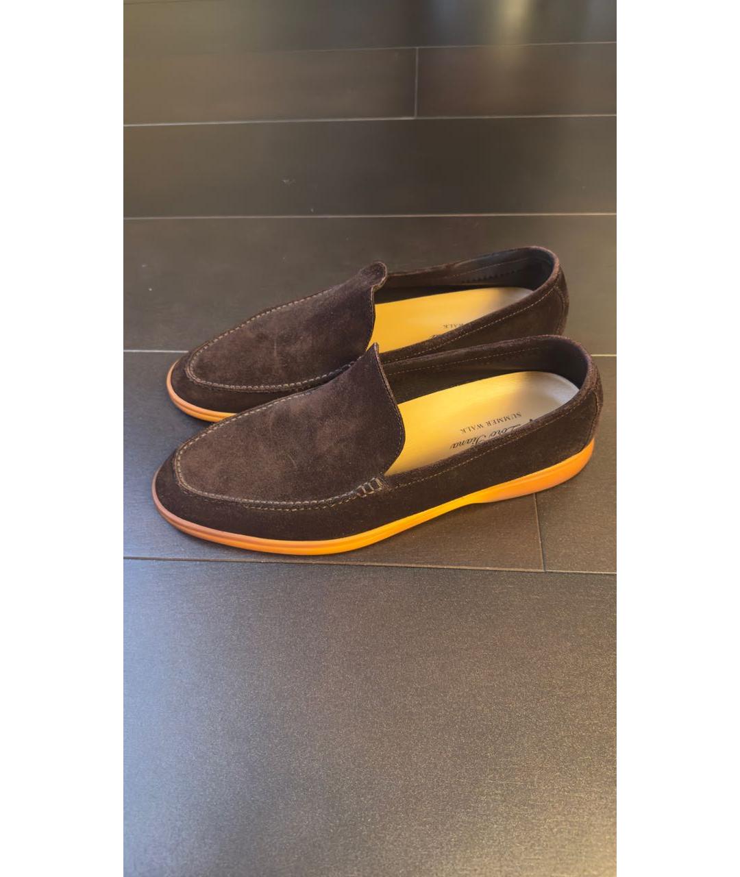 LORO PIANA Коричневые замшевые лоферы, фото 2