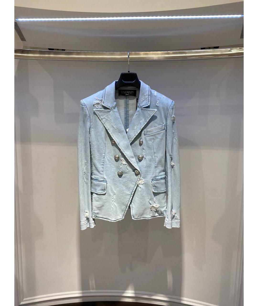 BALMAIN Голубой деним жакет/пиджак, фото 3