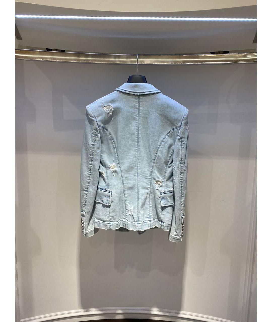 BALMAIN Голубой деним жакет/пиджак, фото 2
