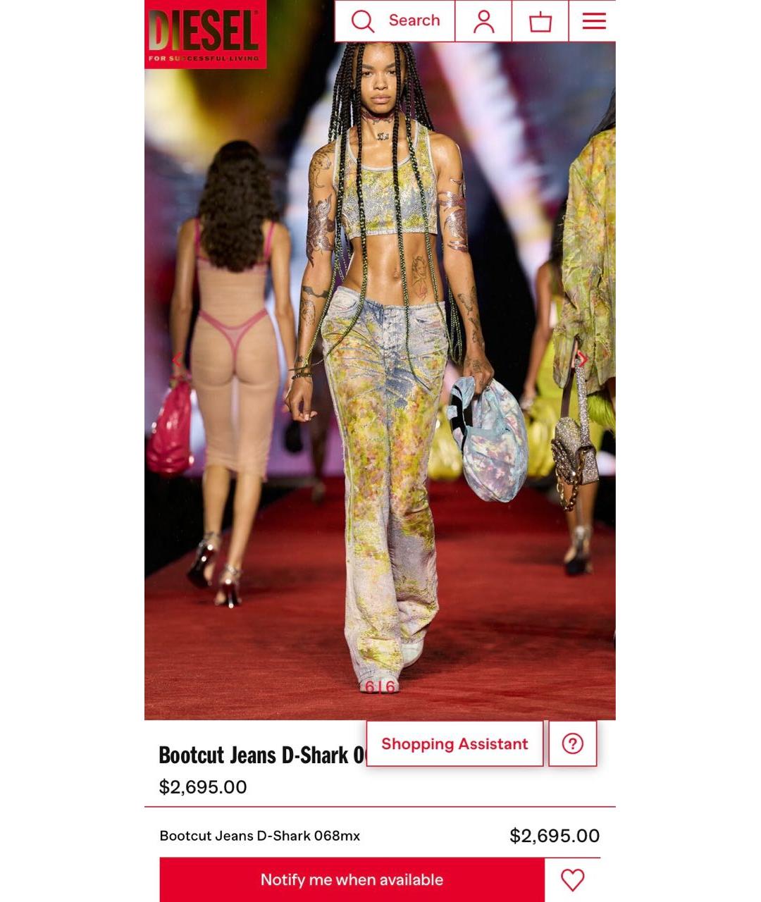 DIESEL Мульти джинсы клеш, фото 2