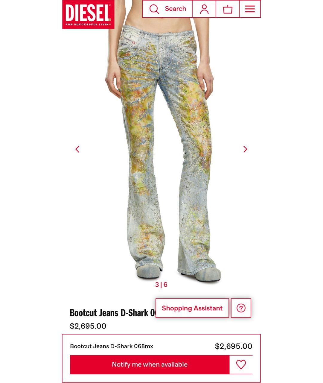 DIESEL Мульти джинсы клеш, фото 3