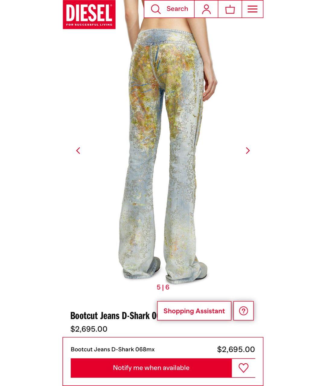 DIESEL Мульти джинсы клеш, фото 4