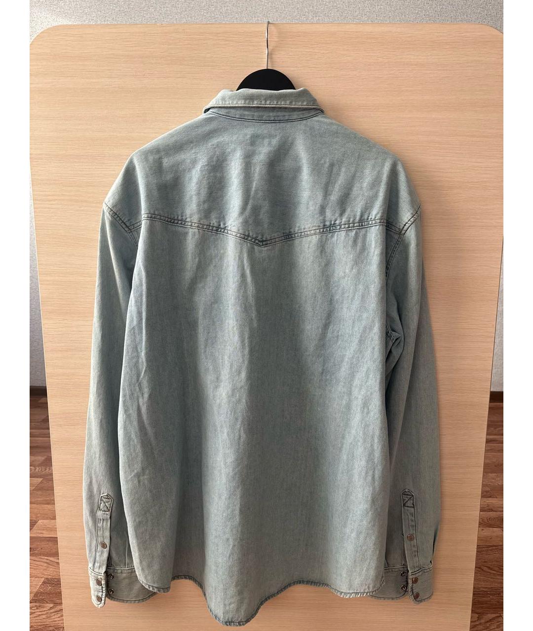 DIESEL Голубая хлопковая кэжуал рубашка, фото 2