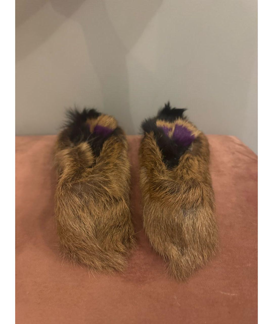 PRADA Коричневые текстильные мокасины, фото 4