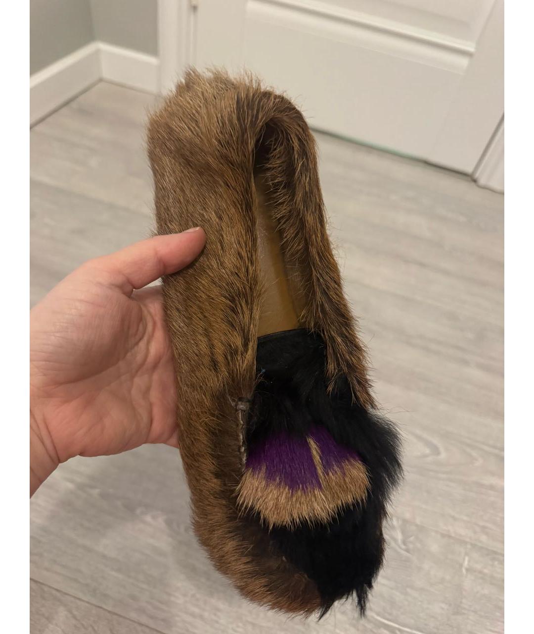 PRADA Коричневые текстильные мокасины, фото 7