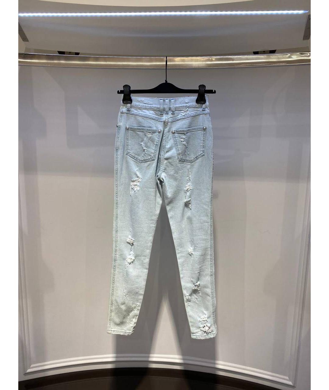 BALMAIN Голубые хлопковые джинсы слим, фото 2
