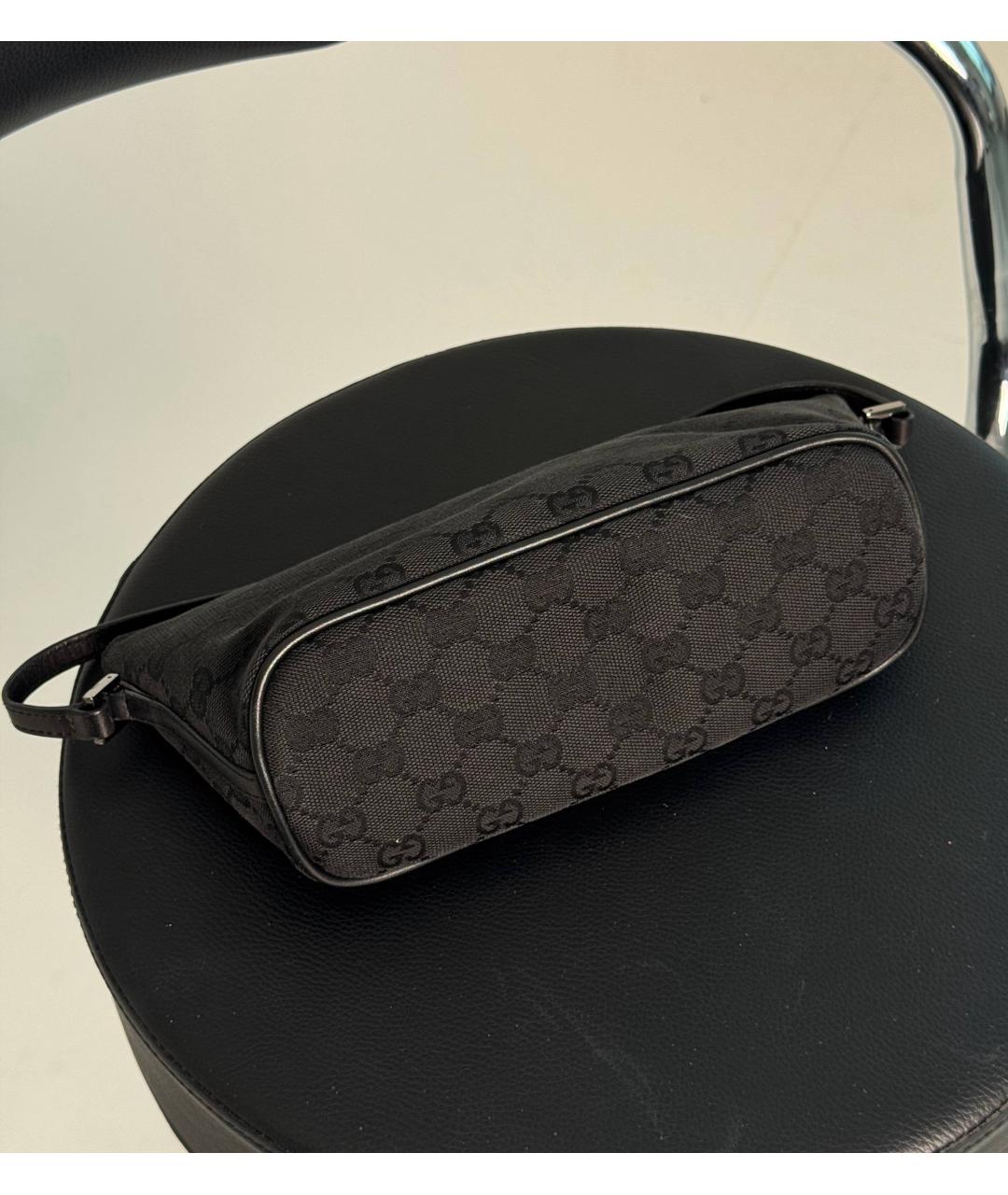 GUCCI Черная кожаная сумка с короткими ручками, фото 4