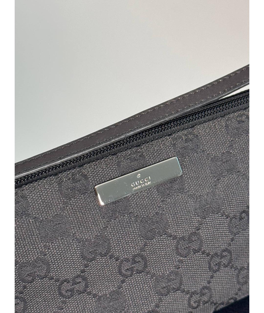 GUCCI Черная кожаная сумка с короткими ручками, фото 3