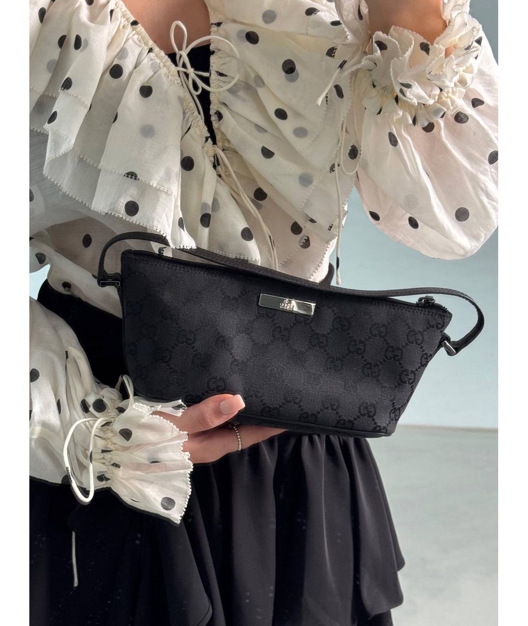 GUCCI Черная кожаная сумка с короткими ручками, фото 5